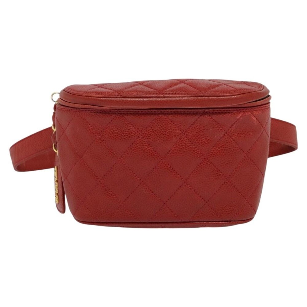 Chanel Matelasse Waist Bag Caviar Red